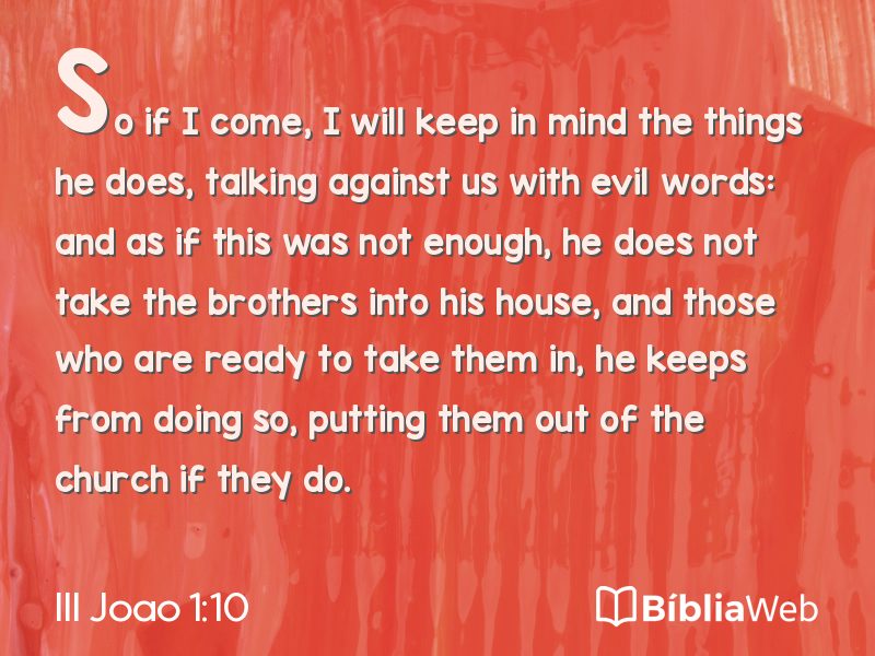 III Joao 1:10 em imagem para compartilhar