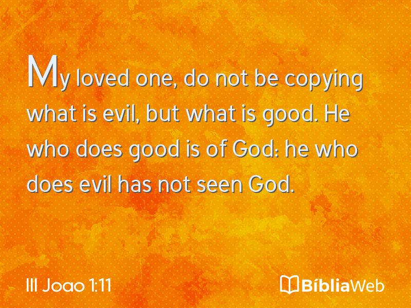 III Joao 1:11 em imagem para compartilhar