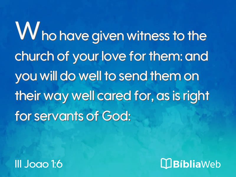 III Joao 1:6 em imagem para compartilhar