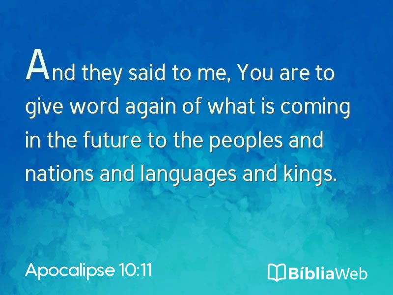 Apocalipse 10:11 em imagem para compartilhar