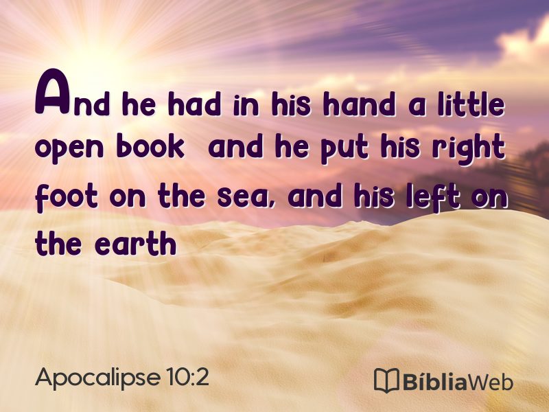 Apocalipse 10:2 em imagem para compartilhar