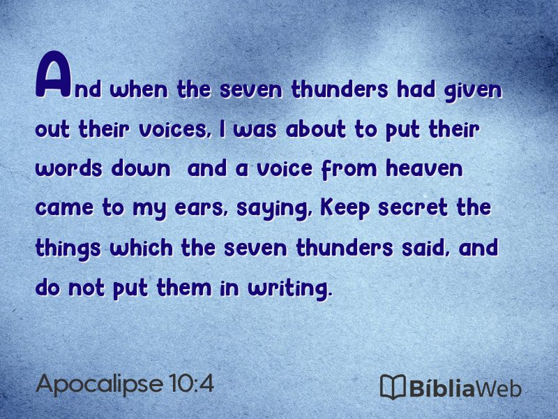 Apocalipse 10:4 em imagem para compartilhar