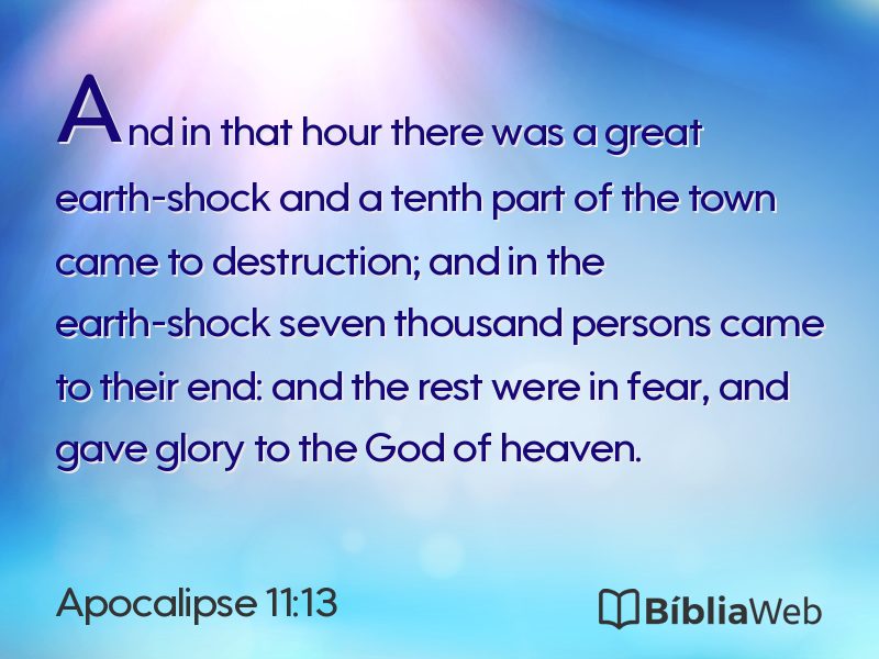 Apocalipse 11:13 em imagem para compartilhar