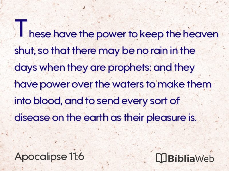 Apocalipse 11:6 em imagem para compartilhar