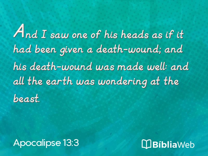 Apocalipse 13:3 em imagem para compartilhar
