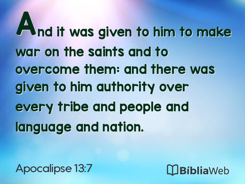 Apocalipse 13:7 em imagem para compartilhar