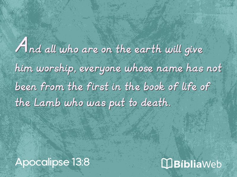 Apocalipse 13:8 em imagem para compartilhar