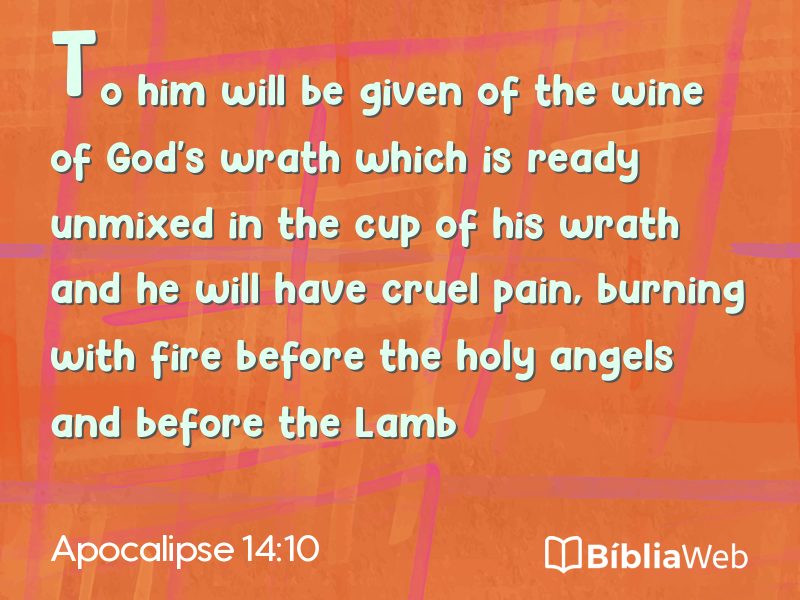 Apocalipse 14:10 em imagem para compartilhar