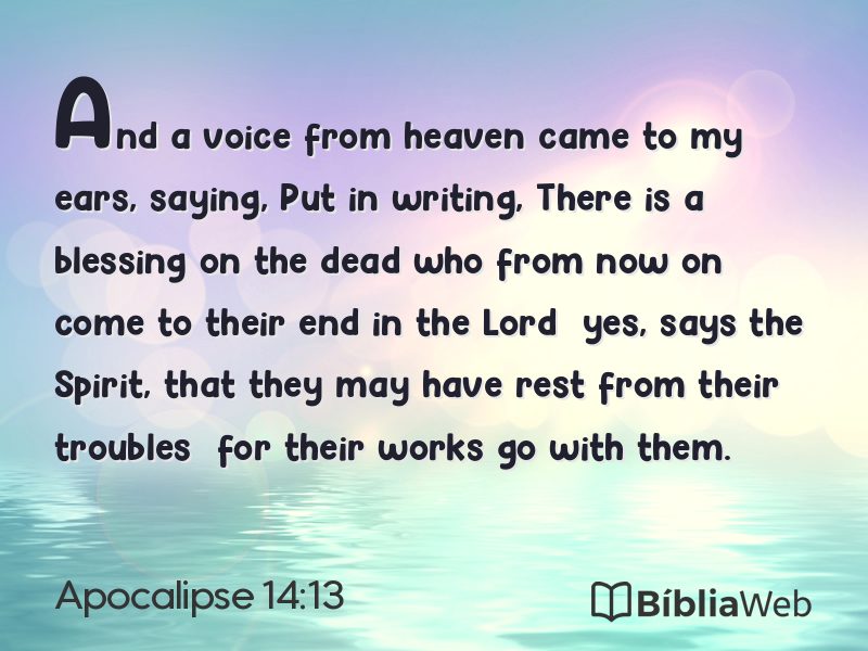 Apocalipse 14:13 em imagem para compartilhar