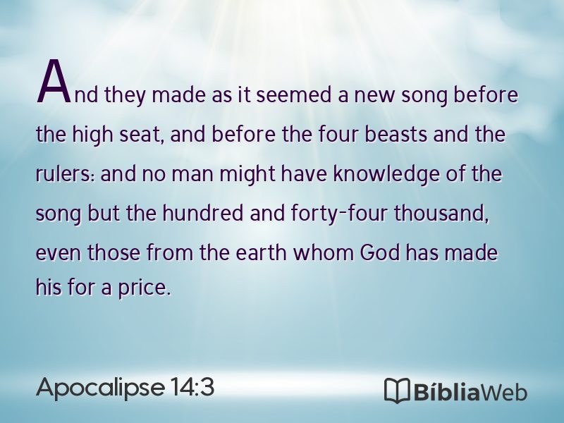 Apocalipse 14:3 em imagem para compartilhar