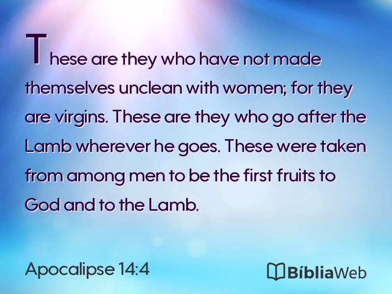 Apocalipse 14:4 em imagem para compartilhar
