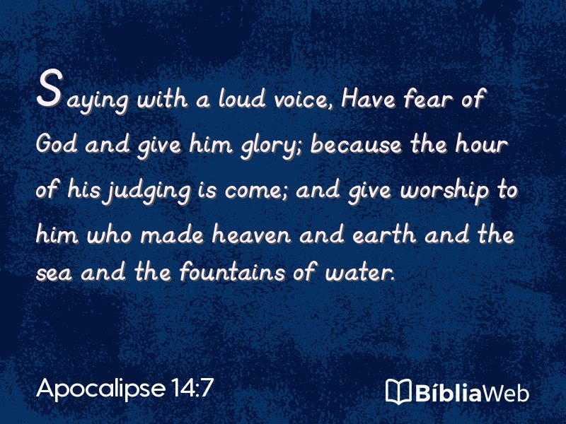 Apocalipse 14:7 em imagem para compartilhar