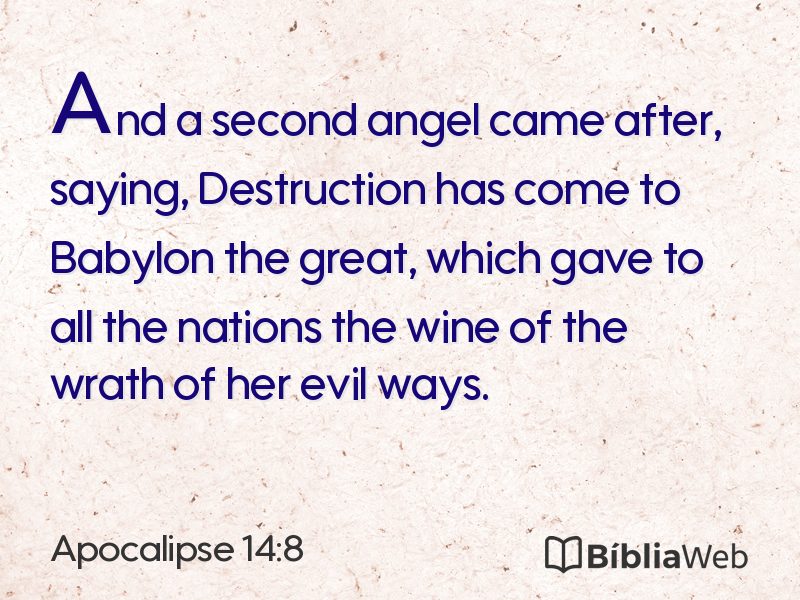 Apocalipse 14:8 em imagem para compartilhar