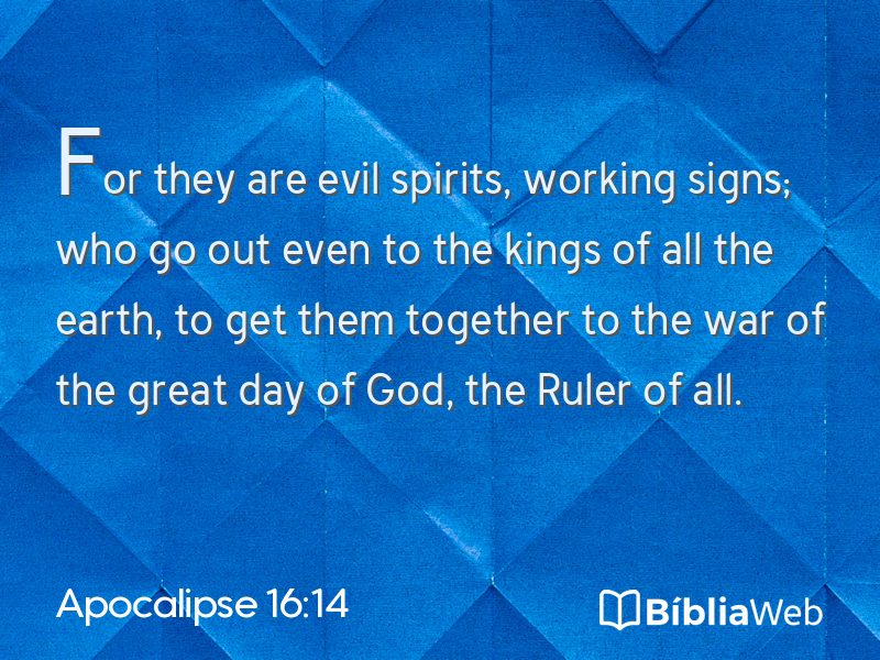 Apocalipse 16:14 em imagem para compartilhar