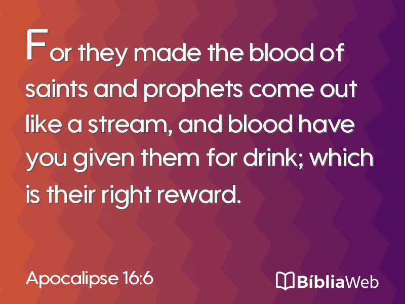 Apocalipse 16:6 em imagem para compartilhar