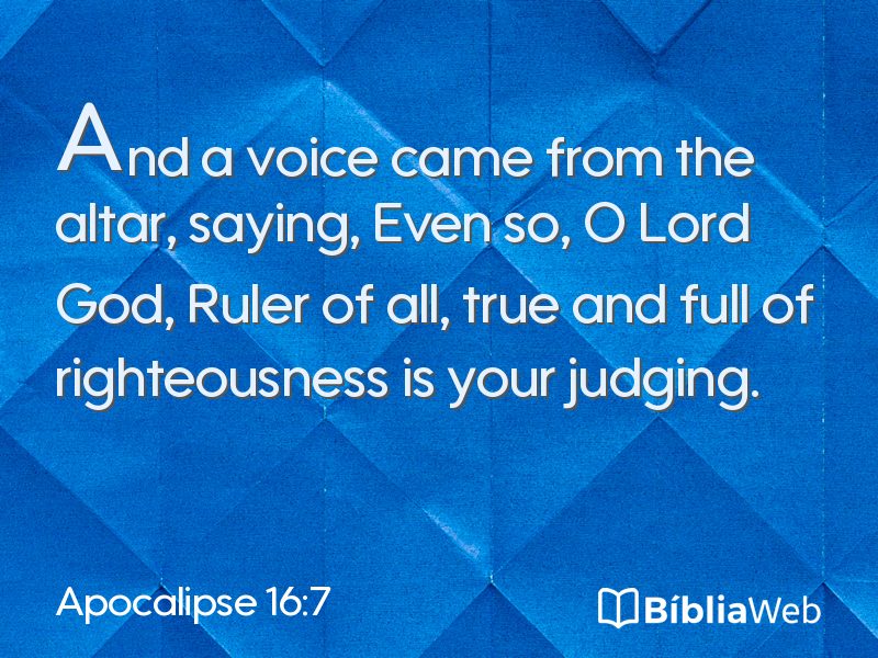 Apocalipse 16:7 em imagem para compartilhar