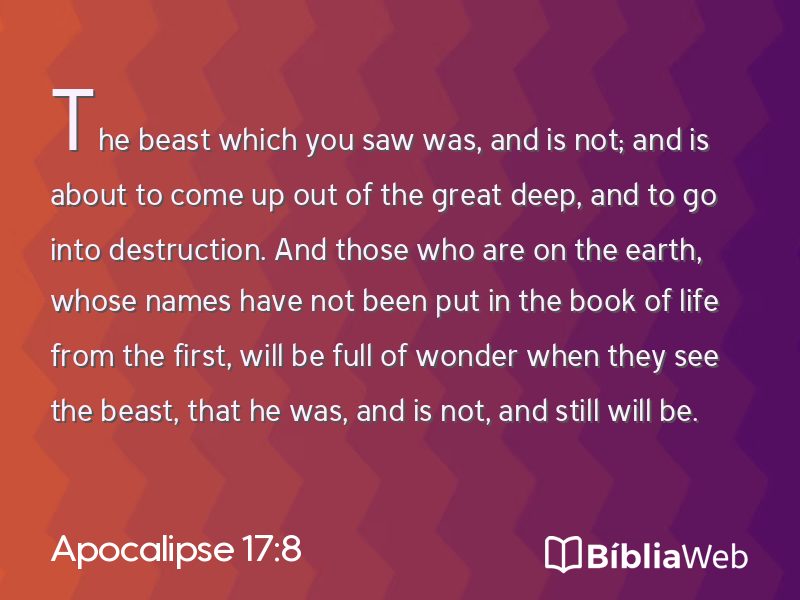 Apocalipse 17:8 em imagem para compartilhar