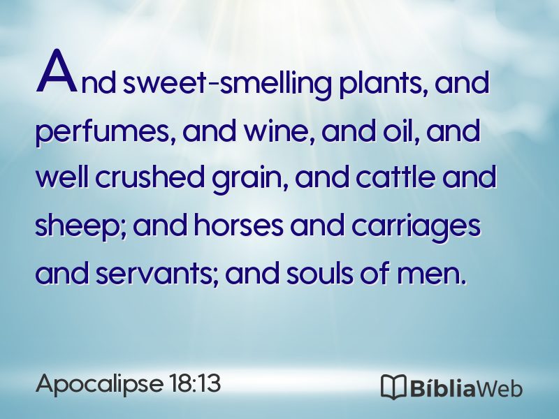 Apocalipse 18:13 em imagem para compartilhar