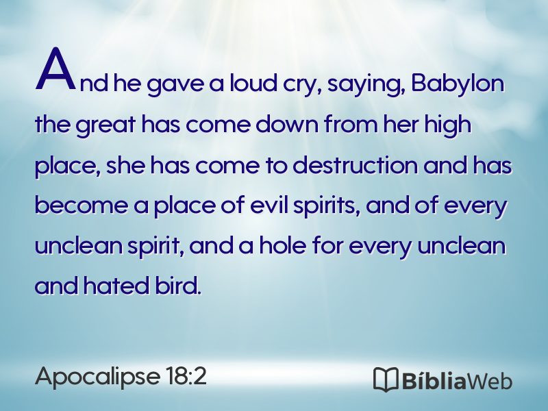 Apocalipse 18:2 em imagem para compartilhar