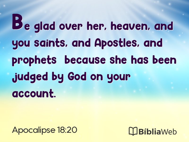 Apocalipse 18:20 em imagem para compartilhar