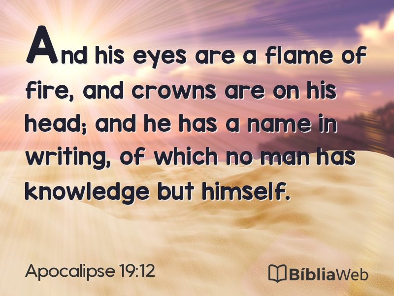 Apocalipse 19:12 em imagem para compartilhar