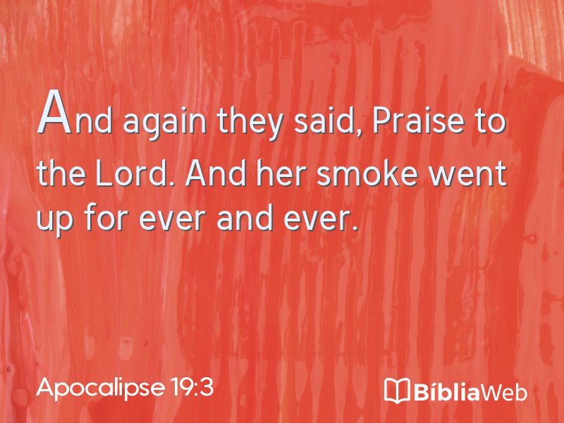 Apocalipse 19:3 em imagem para compartilhar
