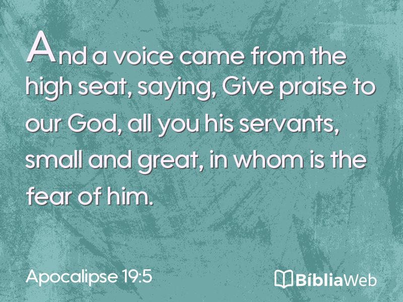 Apocalipse 19:5 em imagem para compartilhar