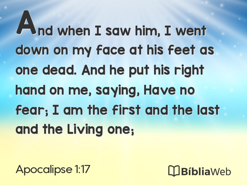 Apocalipse 1:17 em imagem para compartilhar