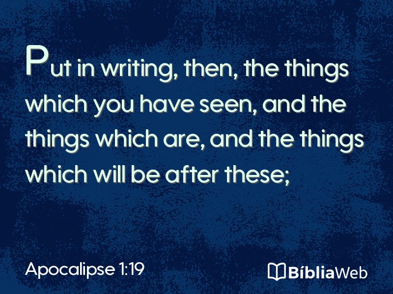 Apocalipse 1:19 em imagem para compartilhar