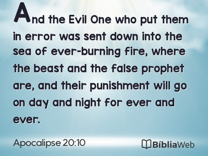 Apocalipse 20:10 em imagem para compartilhar