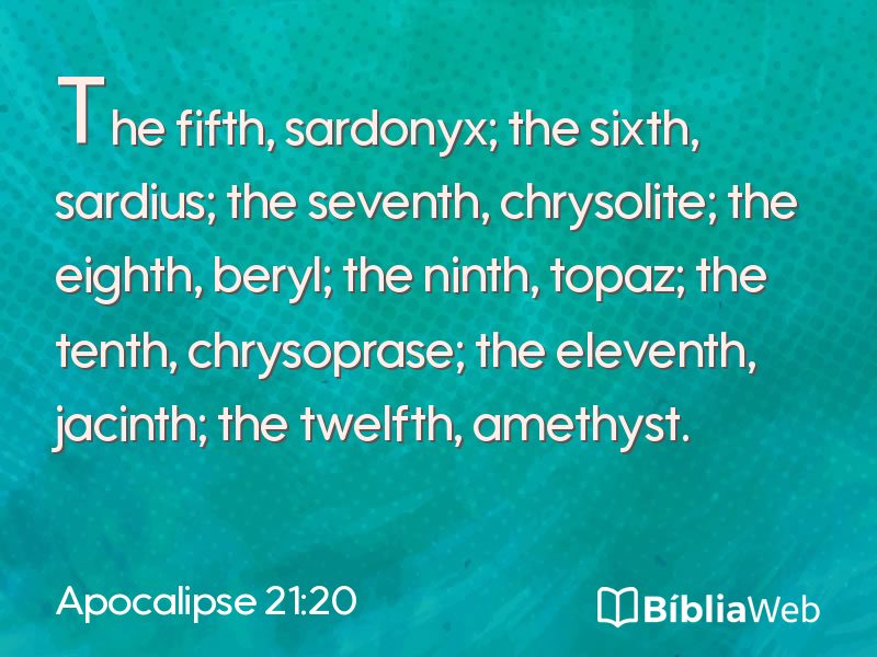 Apocalipse 21:20 em imagem para compartilhar