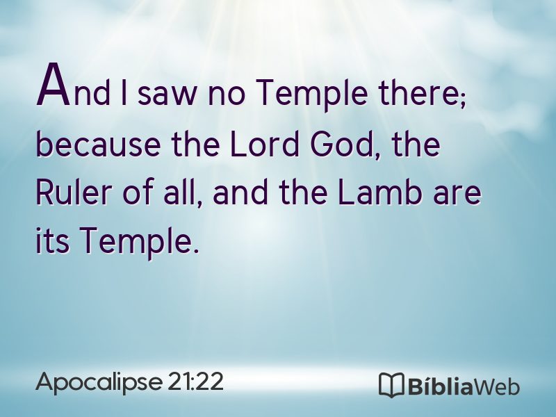 Apocalipse 21:22 em imagem para compartilhar