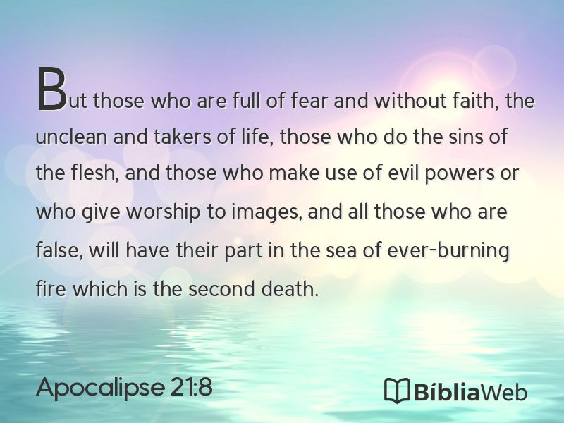 Apocalipse 21:8 em imagem para compartilhar