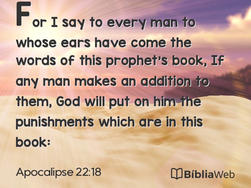 Apocalipse 22:18 em imagem para compartilhar
