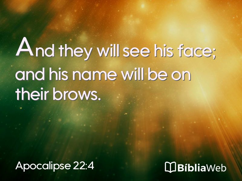 Apocalipse 22:4 em imagem para compartilhar