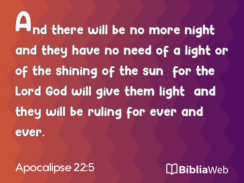 Apocalipse 22:5 em imagem para compartilhar