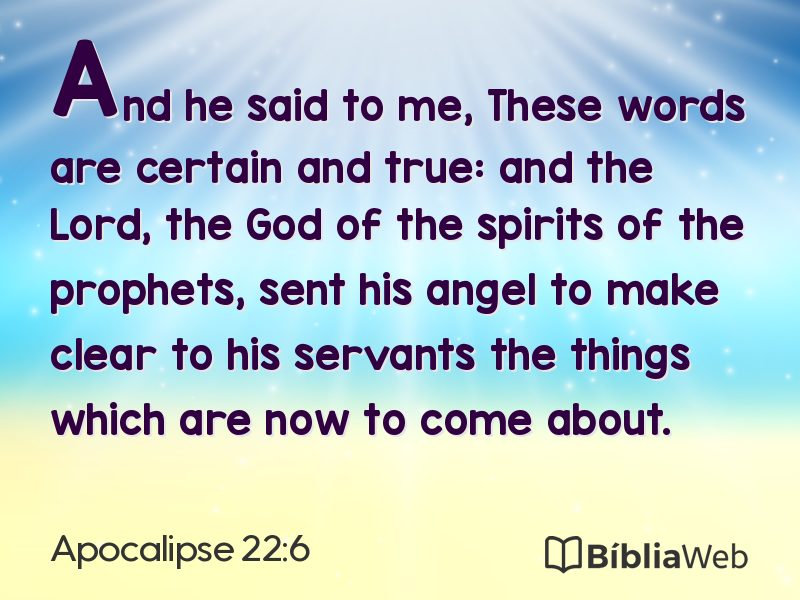 Apocalipse 22:6 em imagem para compartilhar