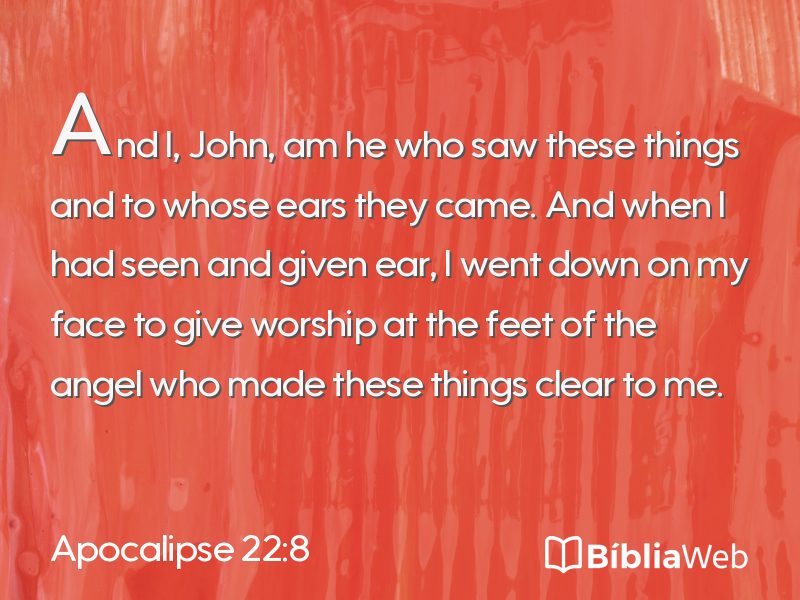 Apocalipse 22:8 em imagem para compartilhar