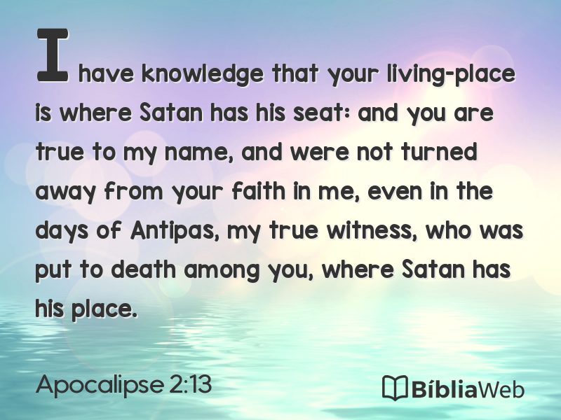 Apocalipse 2:13 em imagem para compartilhar