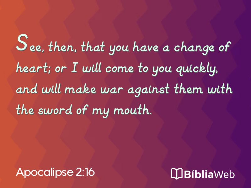Apocalipse 2:16 em imagem para compartilhar