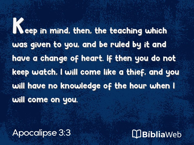 Apocalipse 3:3 em imagem para compartilhar