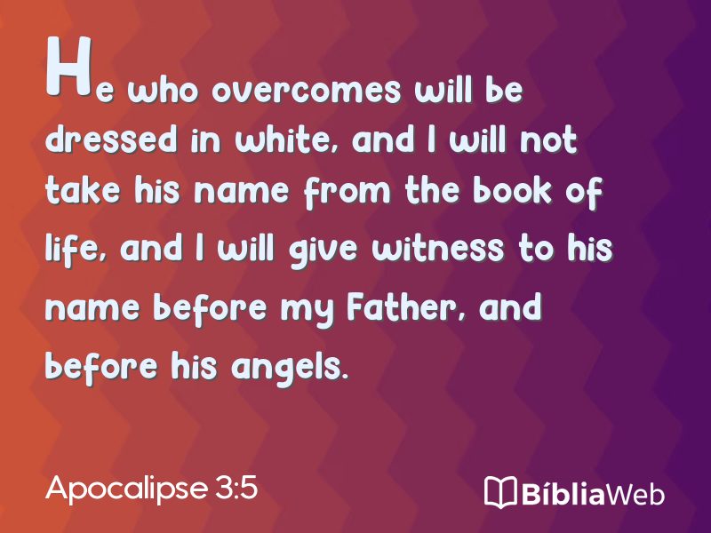 Apocalipse 3:5 em imagem para compartilhar