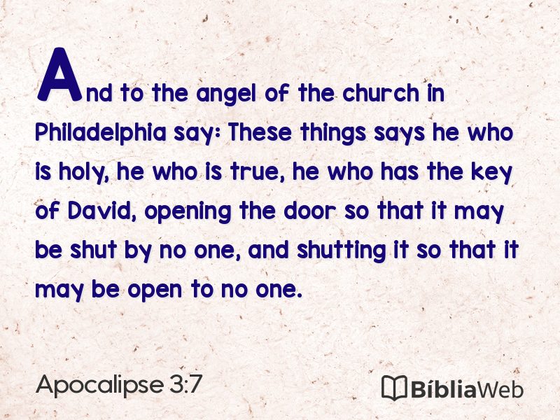 Apocalipse 3:7 em imagem para compartilhar