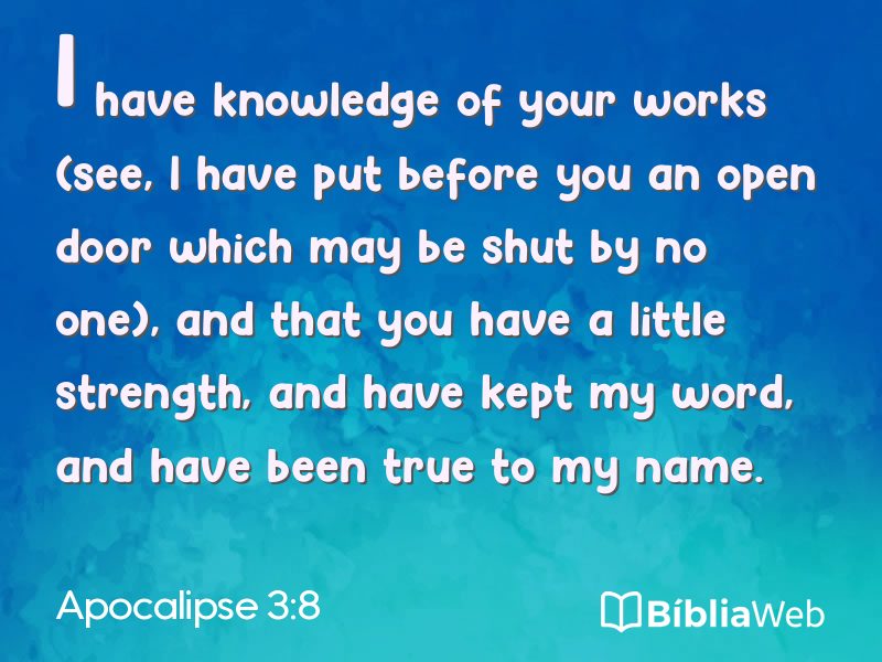 Apocalipse 3:8 em imagem para compartilhar