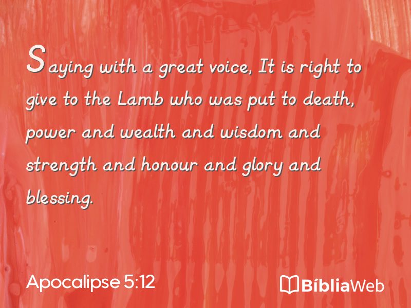 Apocalipse 5:12 em imagem para compartilhar