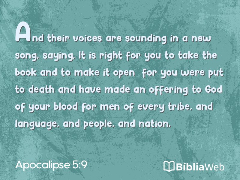 Apocalipse 5:9 em imagem para compartilhar