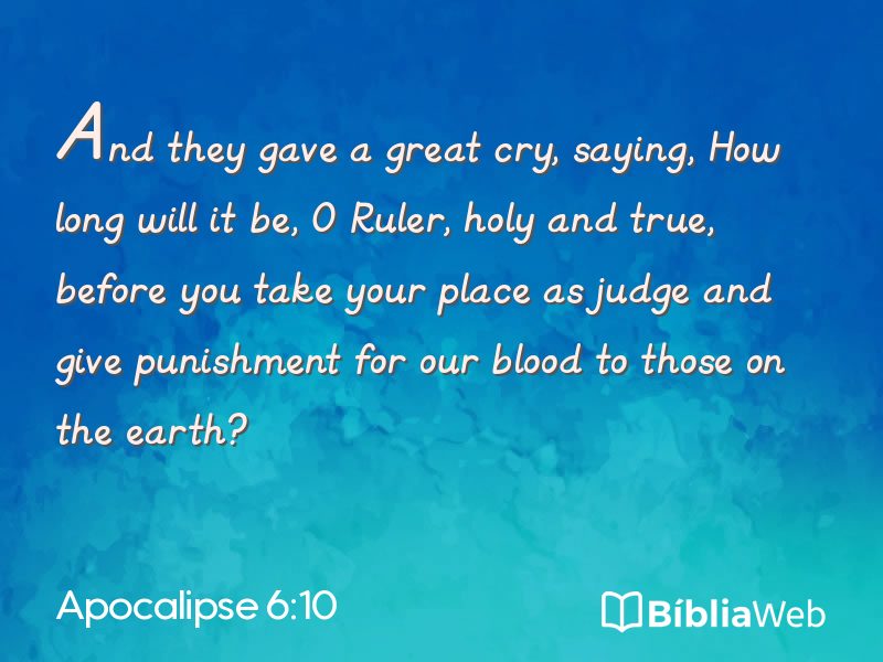 Apocalipse 6:10 em imagem para compartilhar