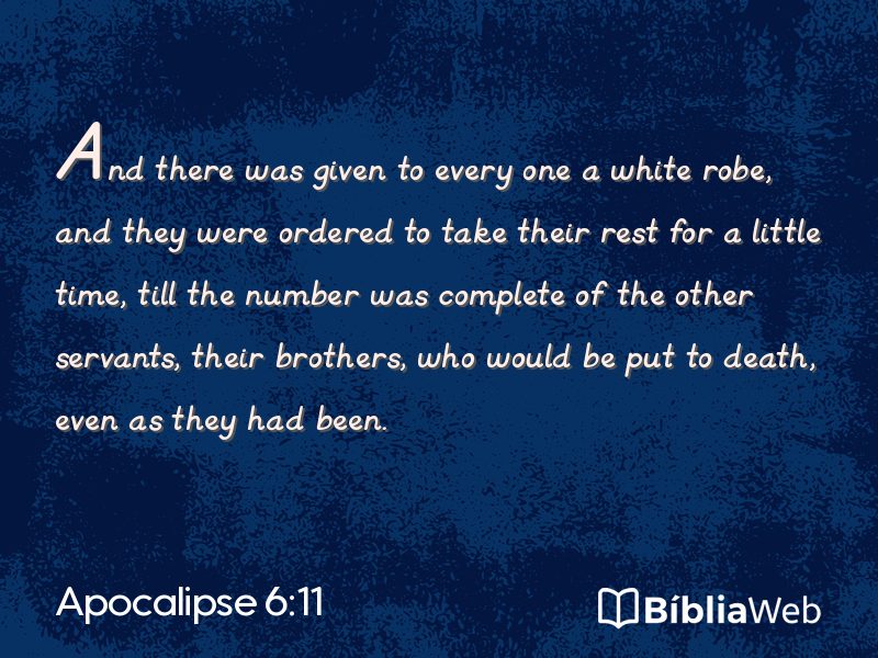 Apocalipse 6:11 em imagem para compartilhar