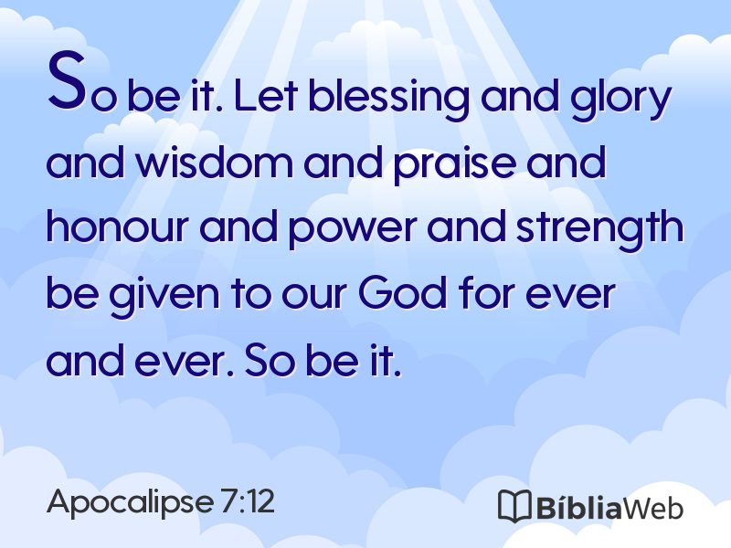 Apocalipse 7:12 em imagem para compartilhar