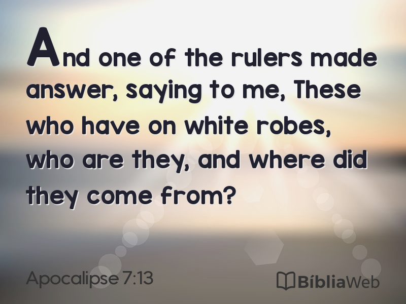 Apocalipse 7:13 em imagem para compartilhar